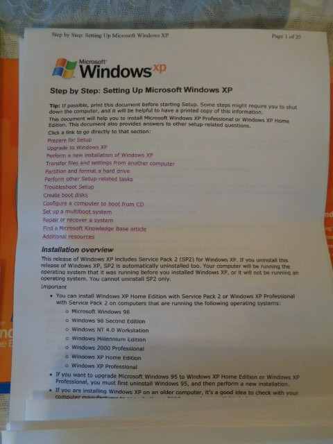 Microsoft Windows XP Home Edition Upgrade Software Version 2002 - Extra's