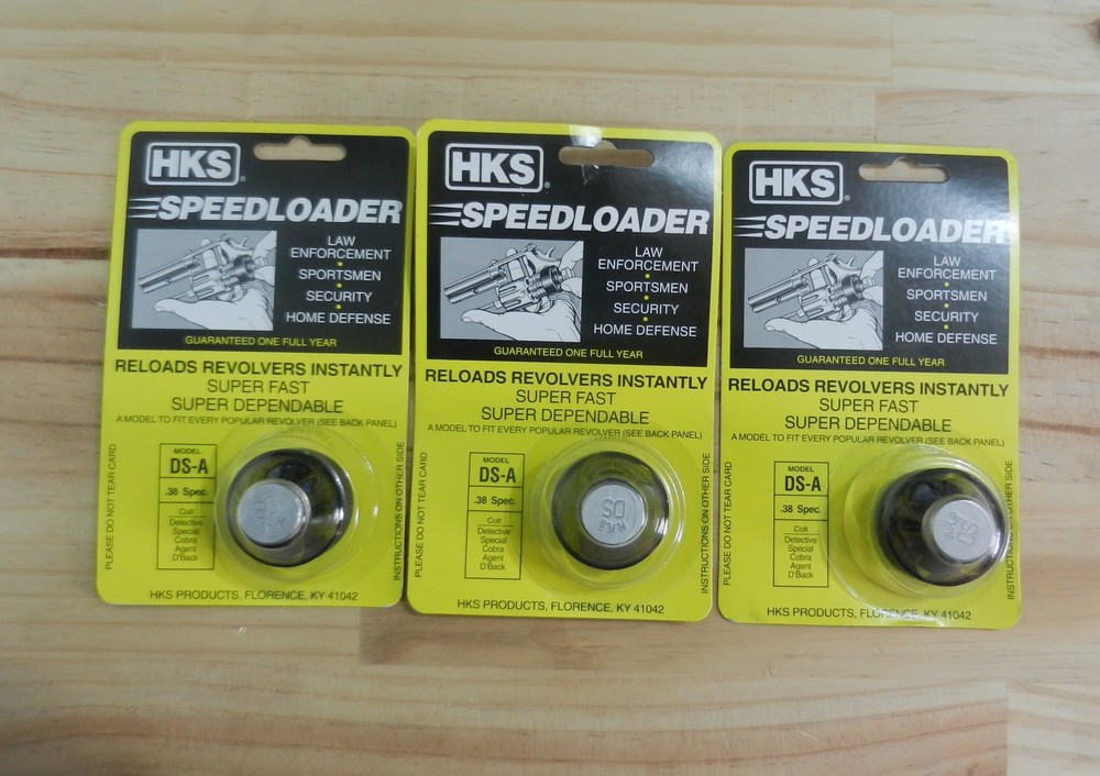 HKS Speedloader;  DS-A;  6-Shot;  38 Spec;  3 Pack;  Fast & Dependable
