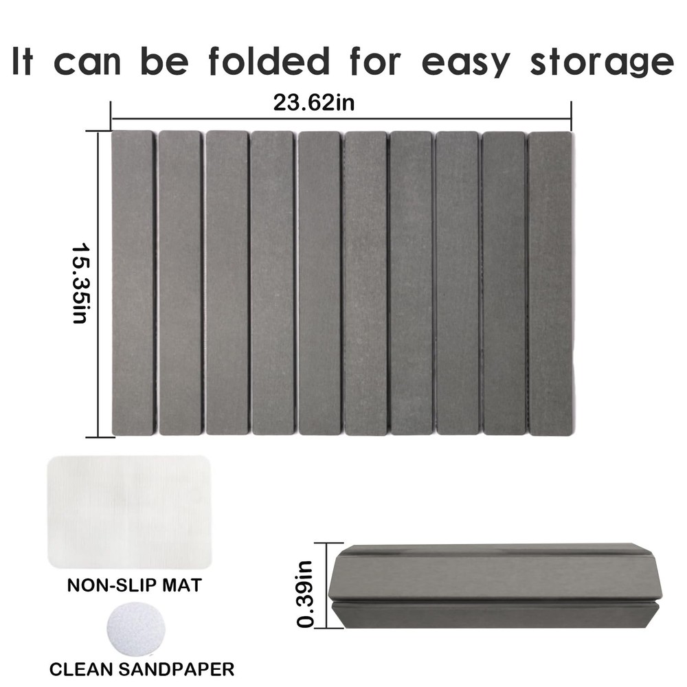 Drying Mat Stone Kitchen Counter, Foldable Stone Drying Stone for Kitchen Cou...