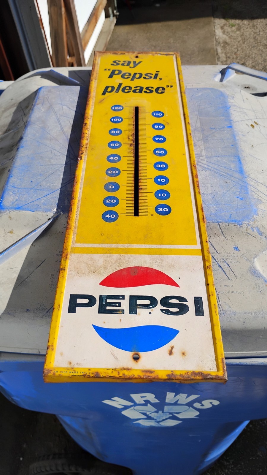 Vintage Say Pepsi Please Thermometer with NO Thermometer Tube Pm-1030