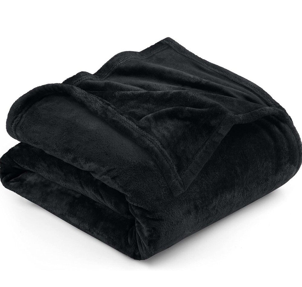 Utopia Bedding Fleece Blanket (Black) (Queen Size)