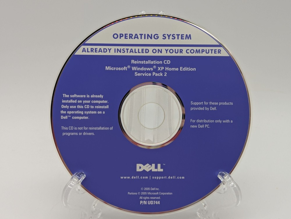 Dell Microsoft Windows XP Home Edition Reinstallation 2005 Disc CD No Codes/Keys