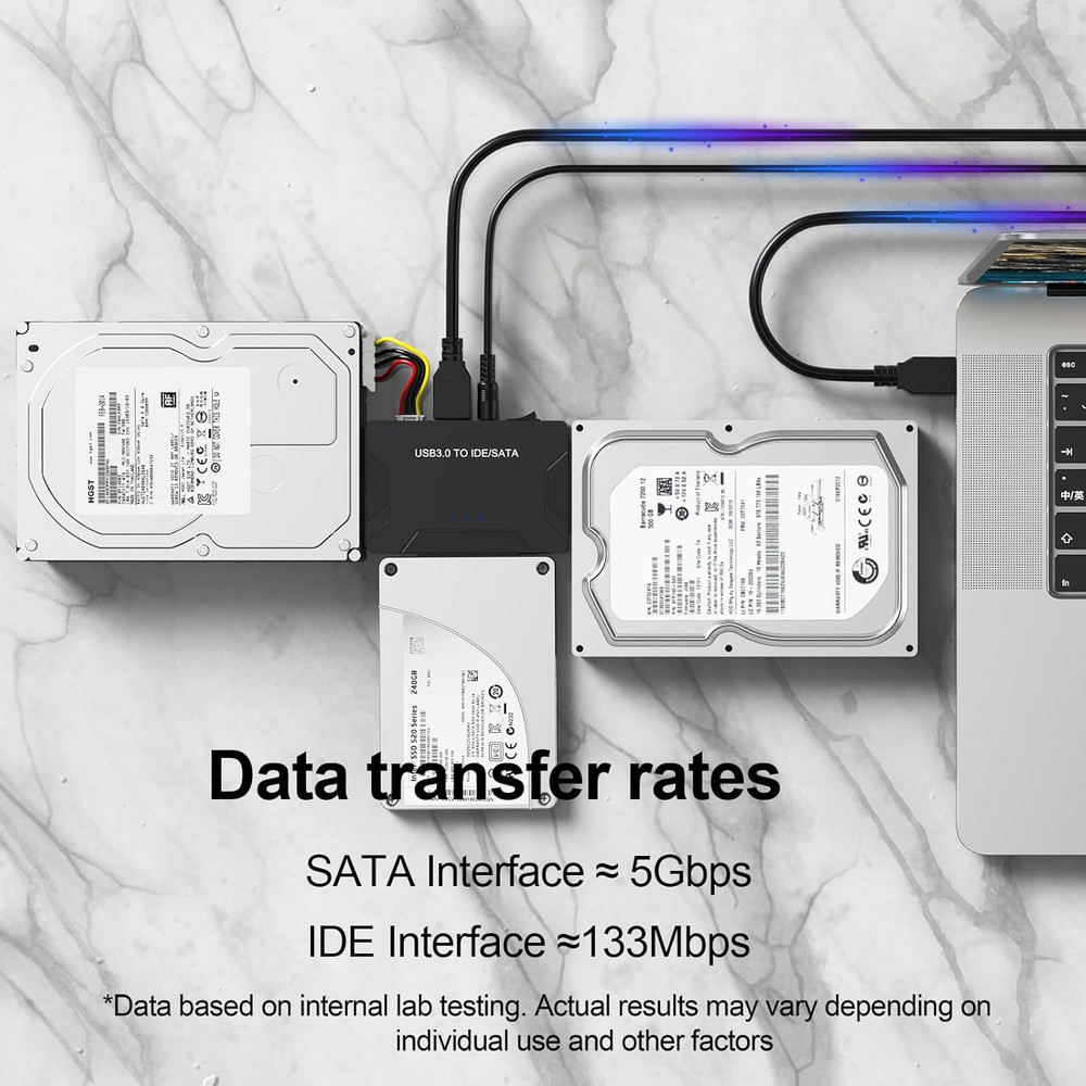 Hard Drive Reader USB 3.0 & Type C to SATA IDE Adapter, Internal Data Transfe...