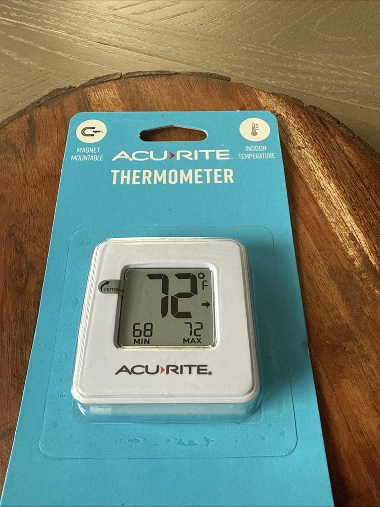 Acurite Digital Indoor Thermometer Compact Display Magnet Mountable Box Damage