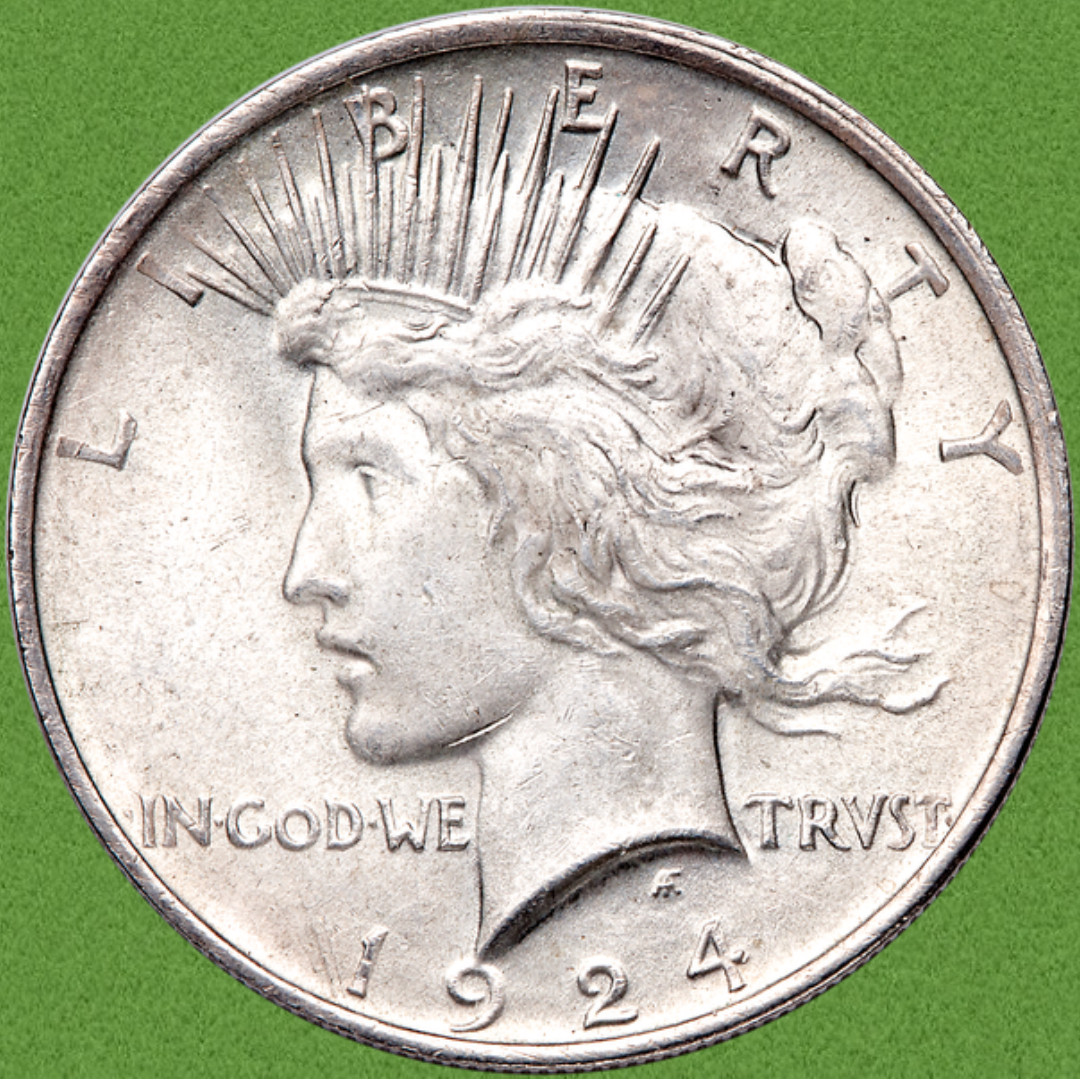 1924 Peace Silver Dollar - No Mint Mark - Good Date -Fine Details