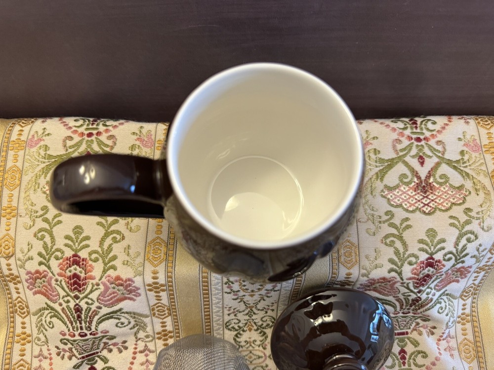 Teavana Brown Teacup Mug Infuser w/ Lid & Screen EUC