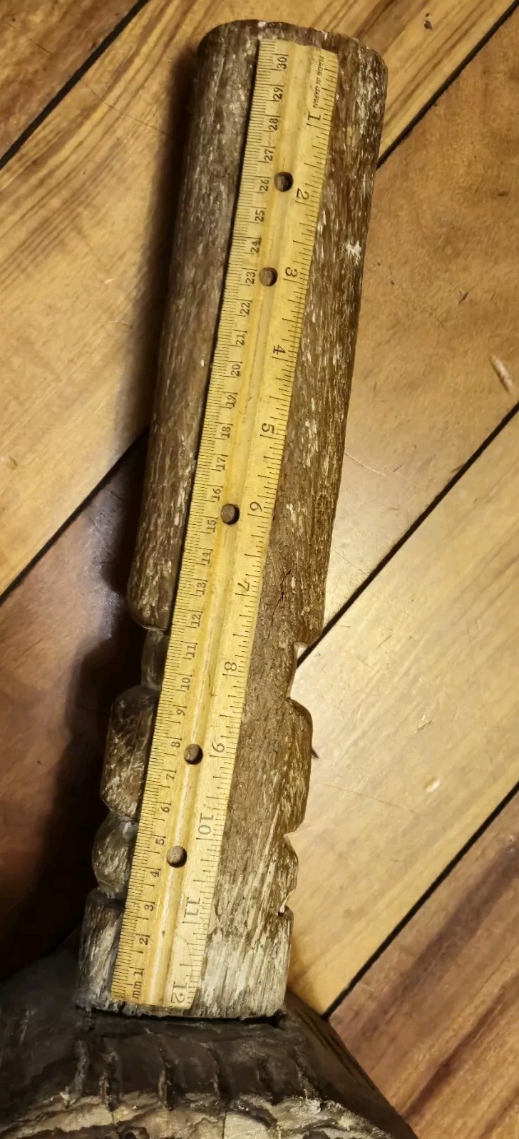 FINE OLD Carved Wood Tiki Totem Sculpture 1900’s Great Patina 7x7x14.