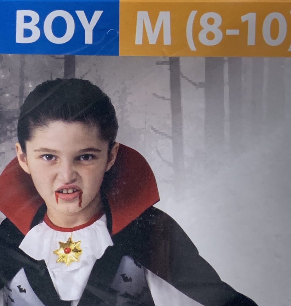 Boys Vampire Costume Size M 8-10.