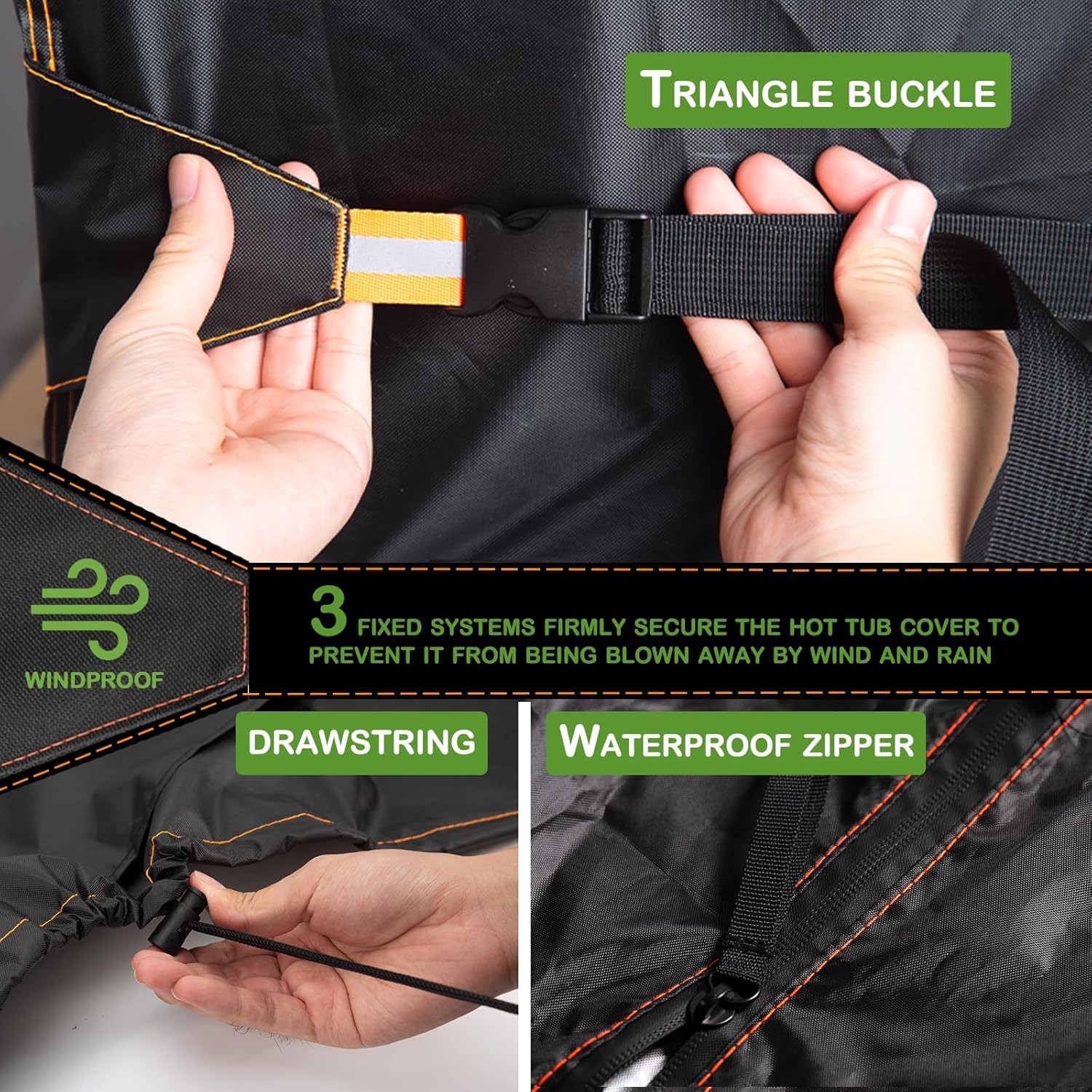 Outdoor SPA Hot Tub Cover Waterproof Square 86 X 86 Inch Fit 84 X 84 or 83 X 83