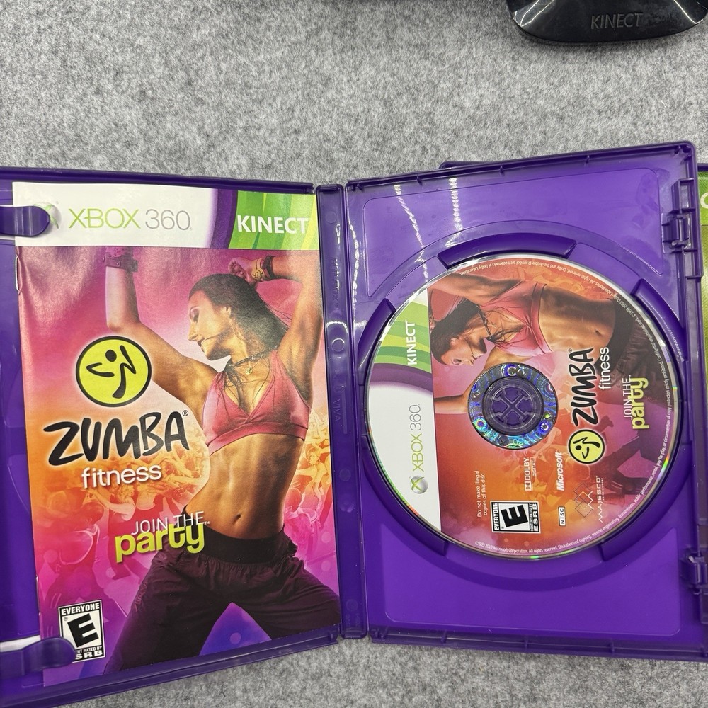 Microsoft 1414 Xbox 360 Kinect Sensor Bar - Black With 2 Kinect Games