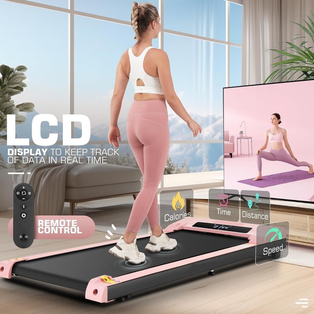 2 in1 Foldable Under Desk Treadmill for Home Use Remote-Control with LED Display