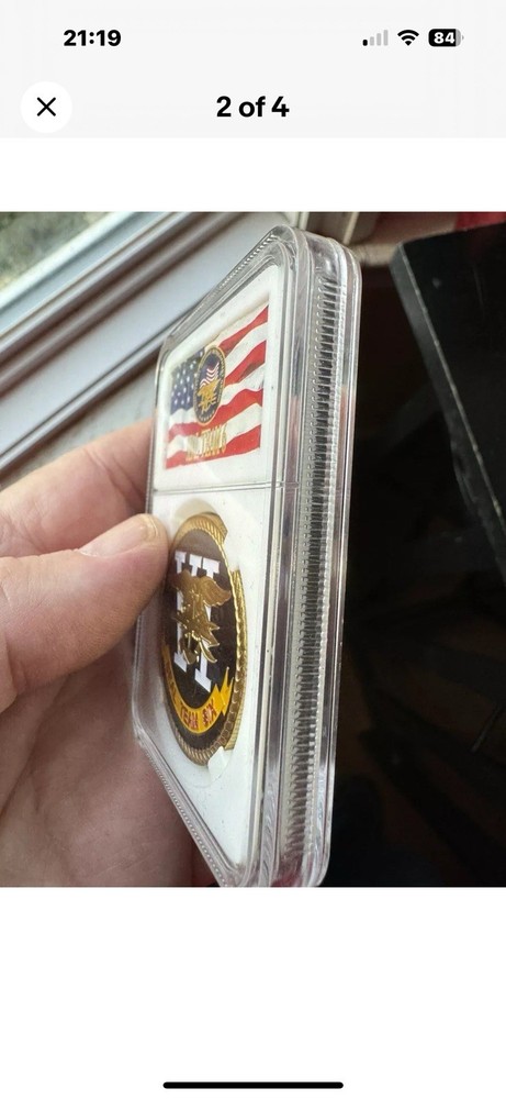 Navy Seal Team Six Challenge Coin In Display Case Devgru