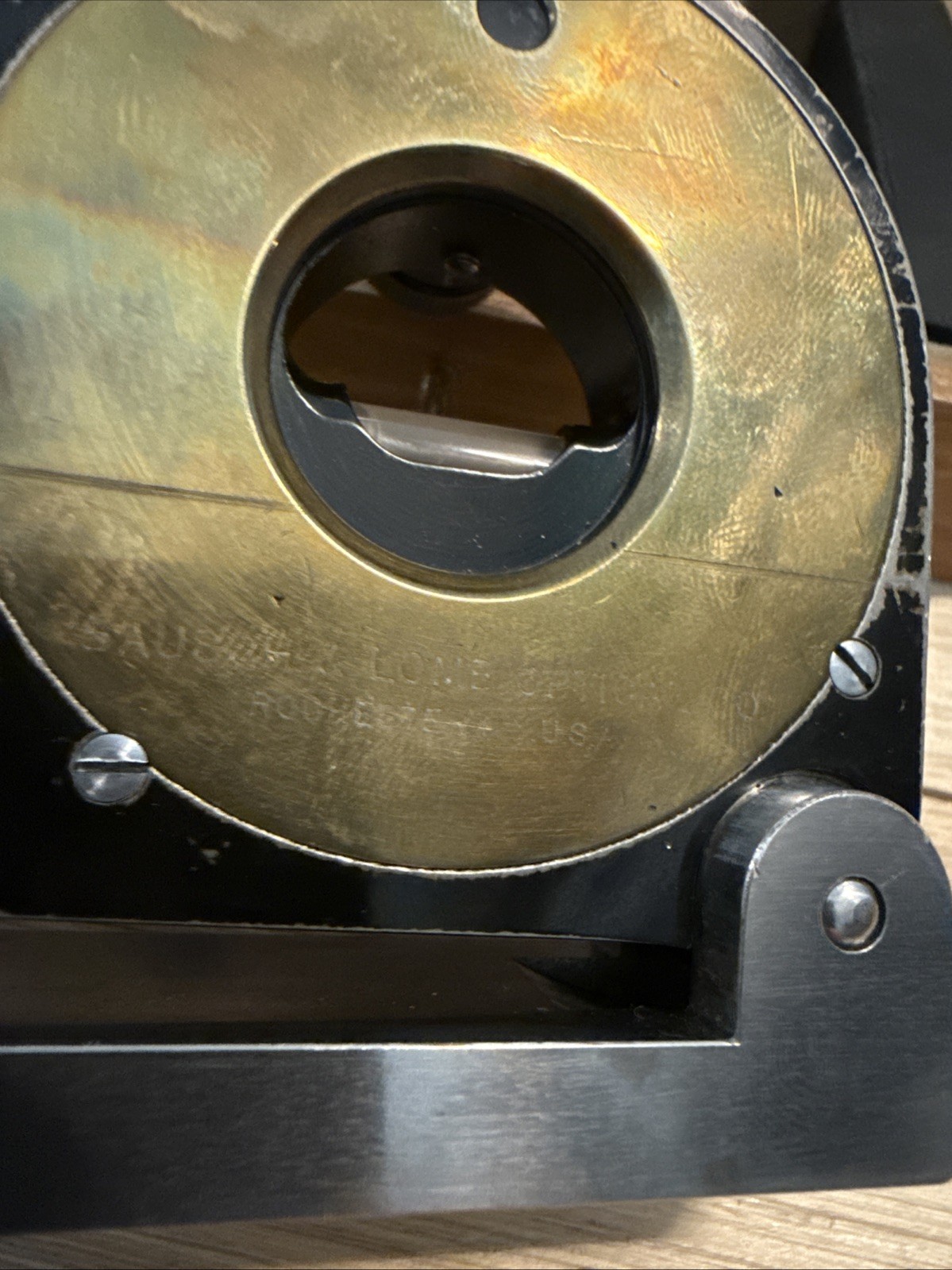 Vintage Bausch & Lomb Precision Machinist Spirit Level in Wood Case USA Rare