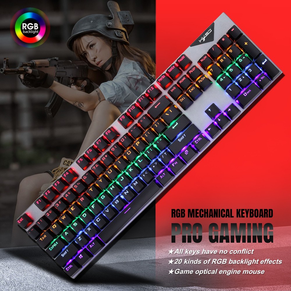 Keyboard and Mouse Set RGB backlit mechanical keyboard and mouse computer wired