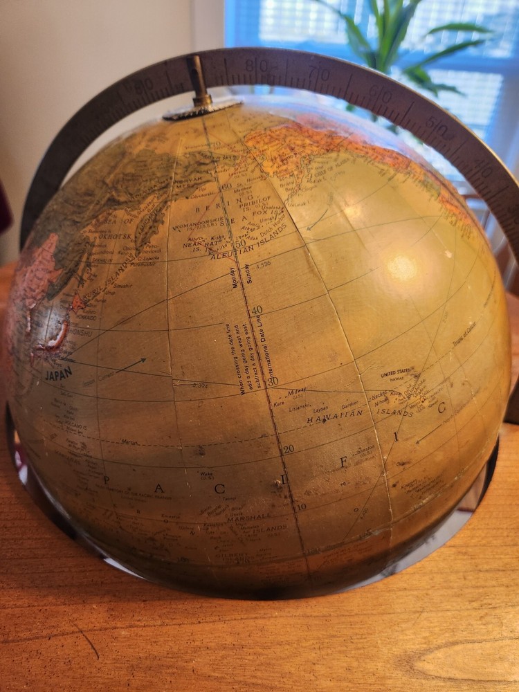 Vintage Replogle Stereo Relief 12” Globe USSR