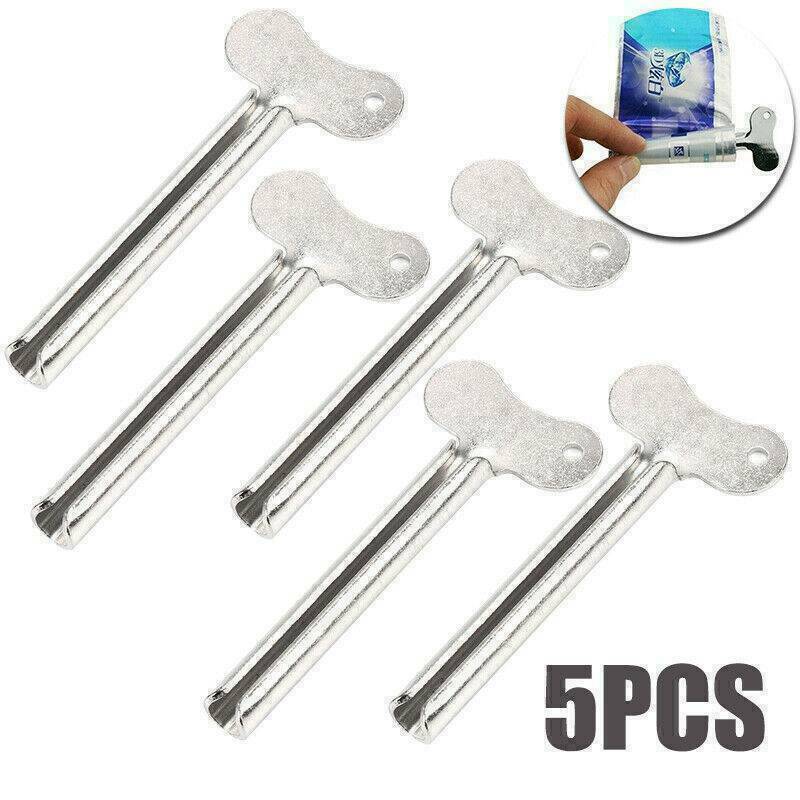 5PCS Stainless Steel Tube Toothpaste Squeezer Easy Key Dispenser Rolling HoldeZt
