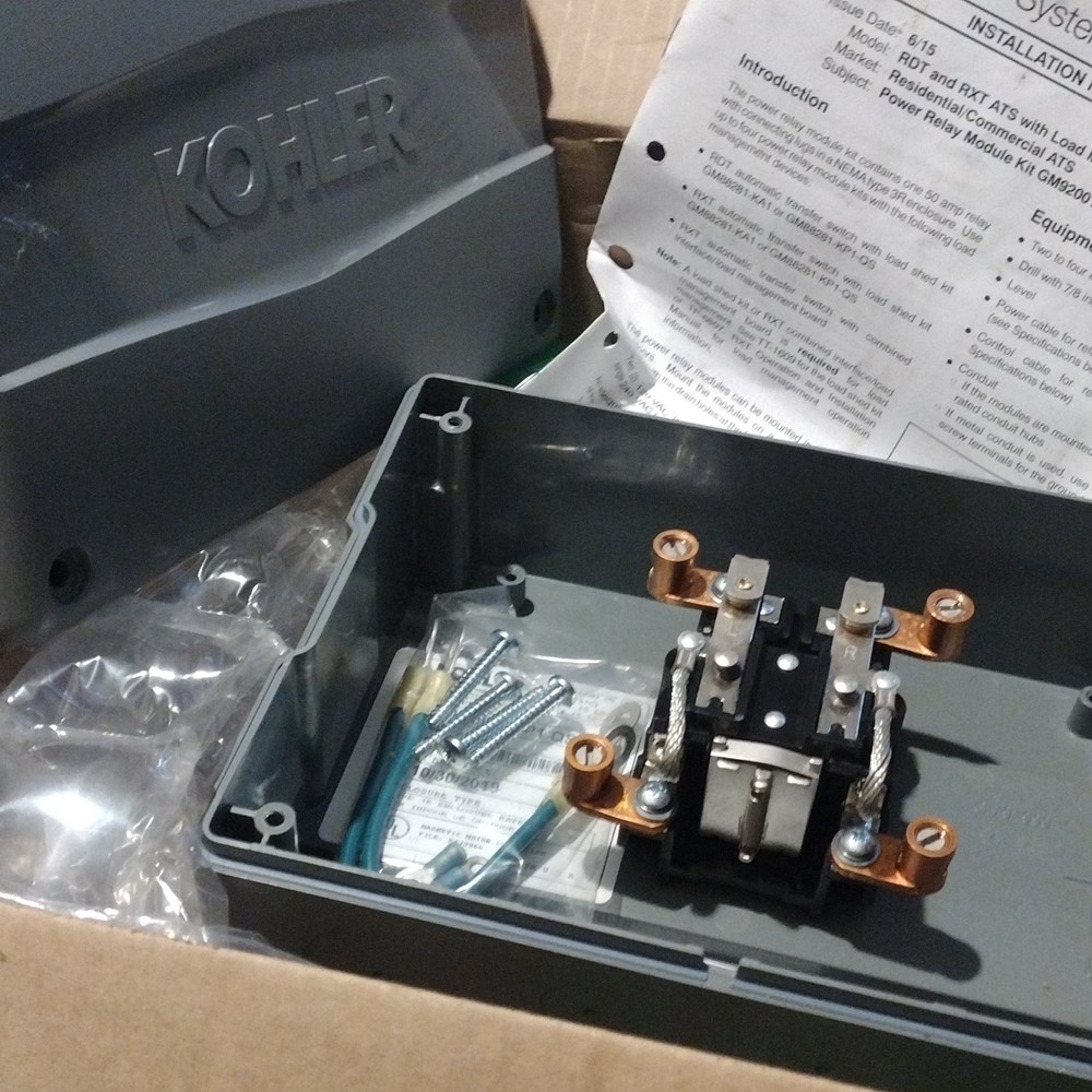 Kohler RXT Automatic Transfer Switch Kit with Instructions & Hardware