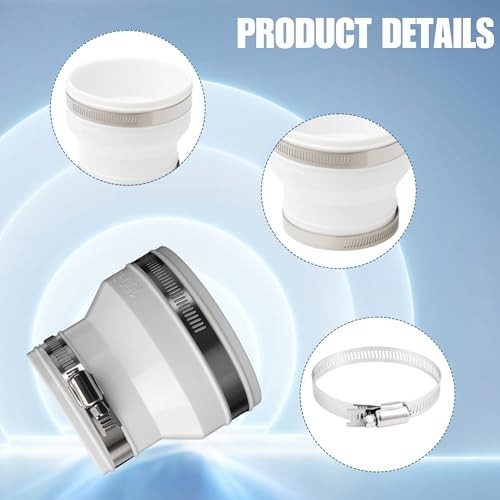 Round to Round Dryer Duct Adapter Recessed Hose Connector with Stainless Steel