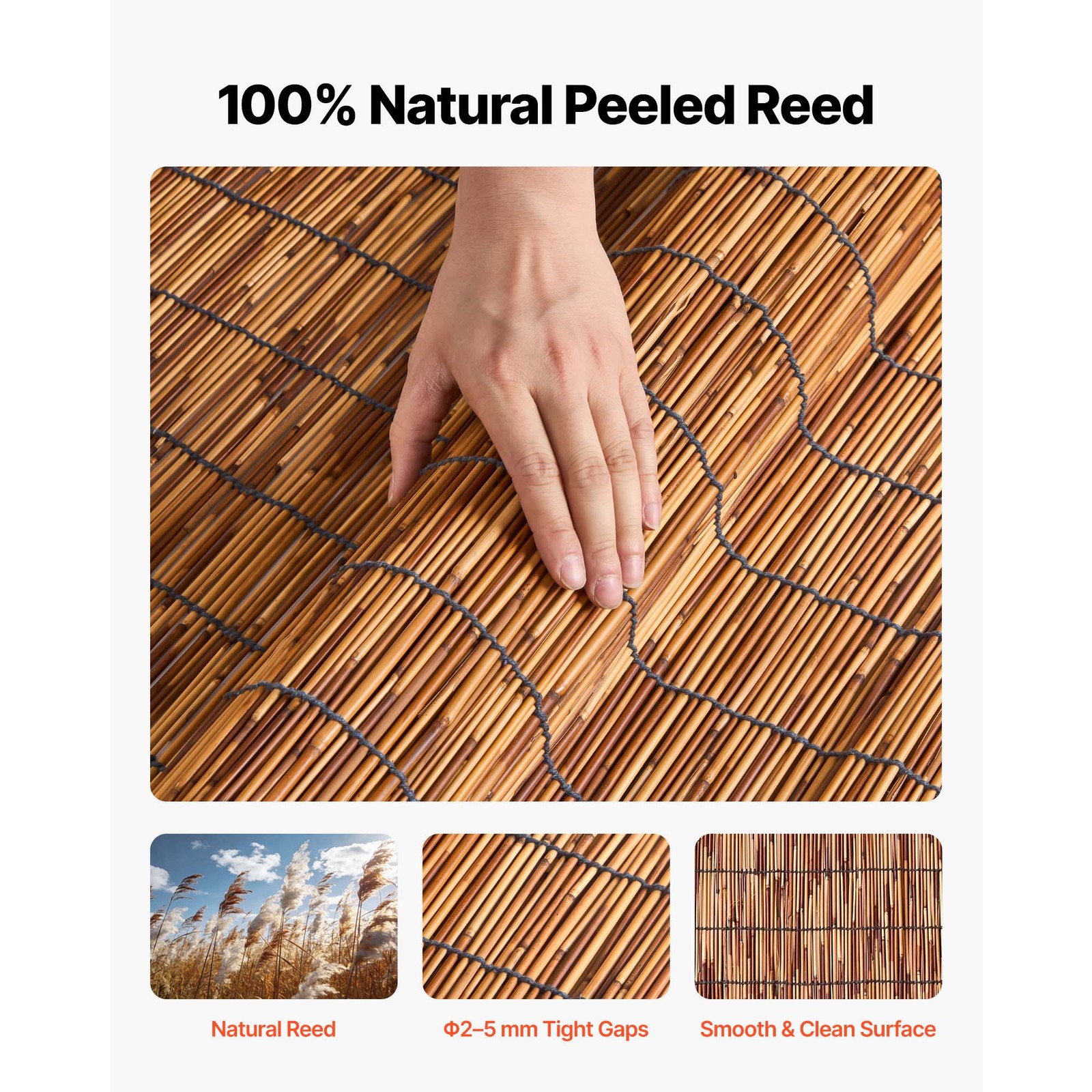 Uimoso Natural Reed Fence Panel 6 ft x 16.4ft Privacy Screen Roll for Garden Use