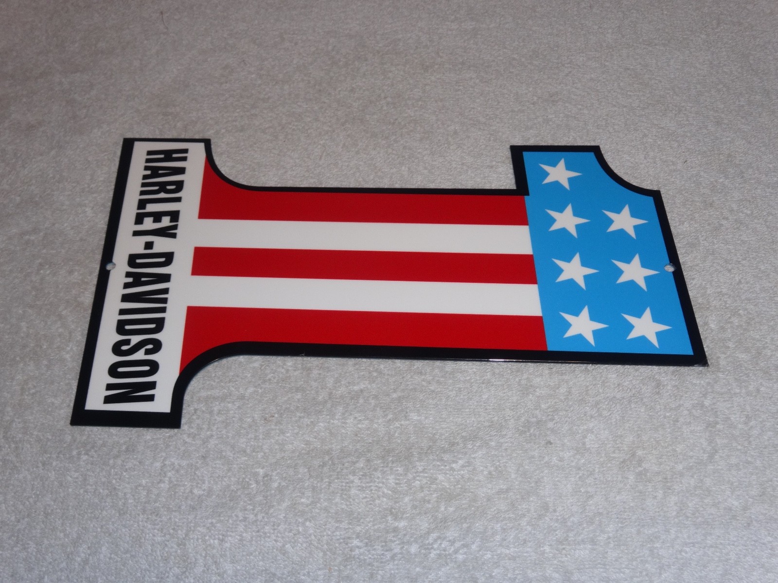 VINTAGE HARLEY DAVIDSON #1 MOTORCYCLES 12" METAL GASOLINE & OIL MOTORCYCLE SIGN!