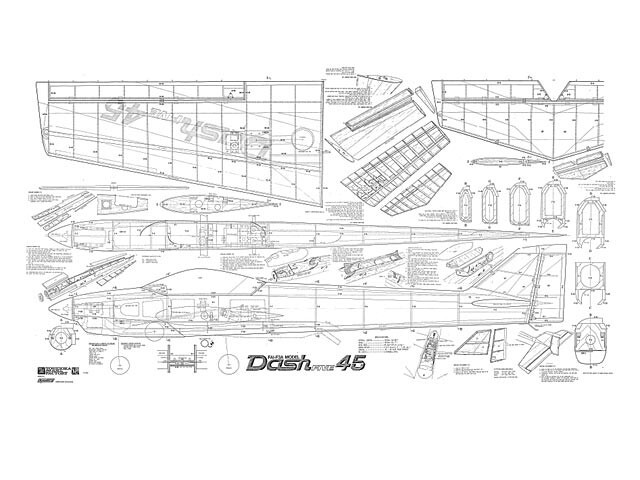 Dash Five 45 Pattern 64" Wingspan RC Model Airplane Printed Plans & Templates