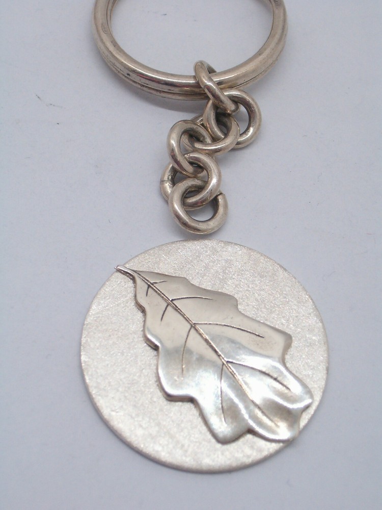 925 Silver OAK LEAF Keychain -