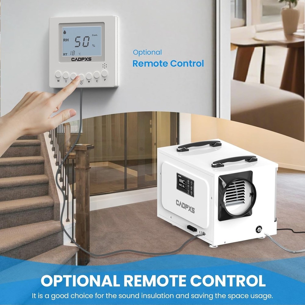CADPXS Crawl Space Dehumidifier with Pump 125 Pint + Remote Controller Bundle