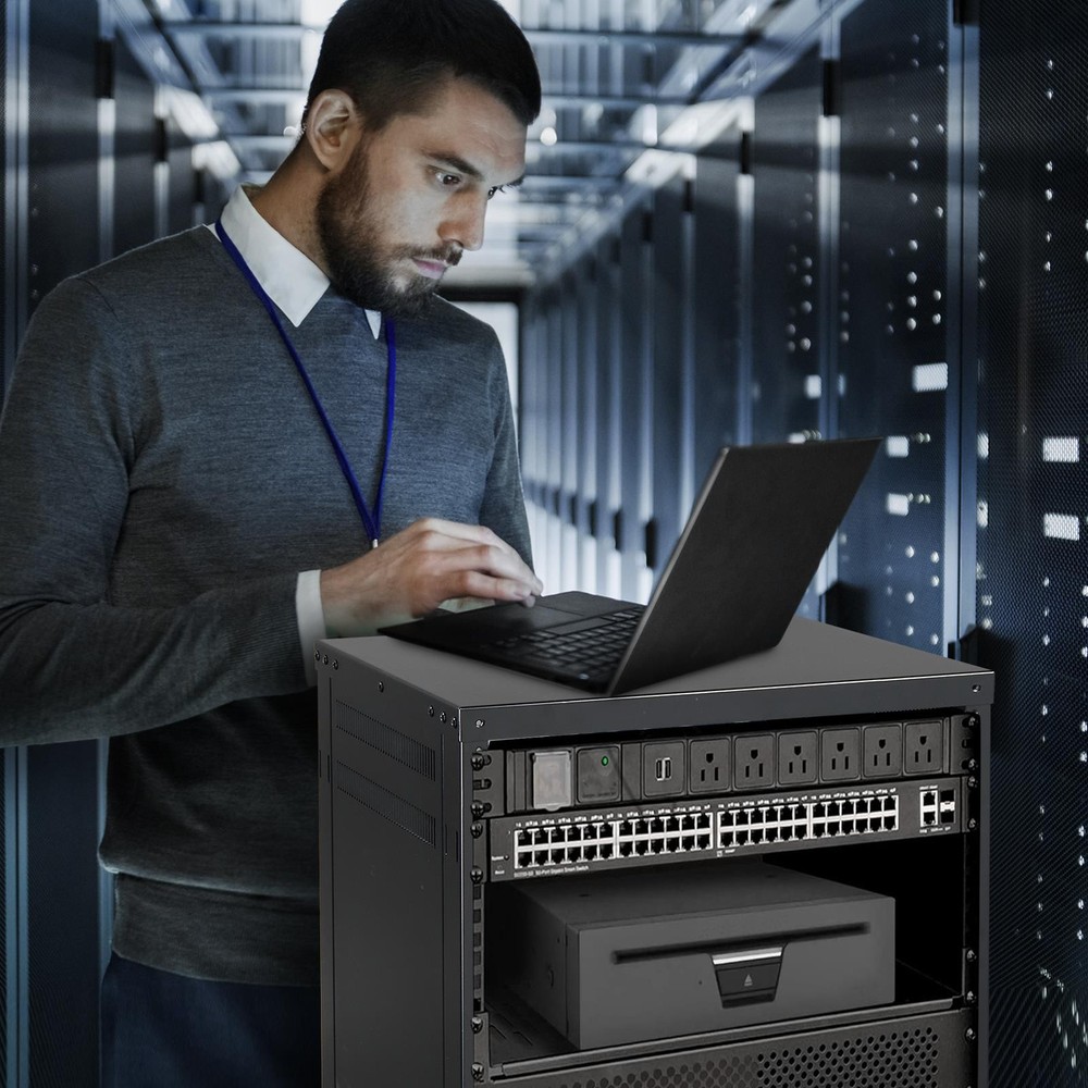 12 Space Rack Stand Post Network Server Case| 19-Inch Rack-mountable Cabinet