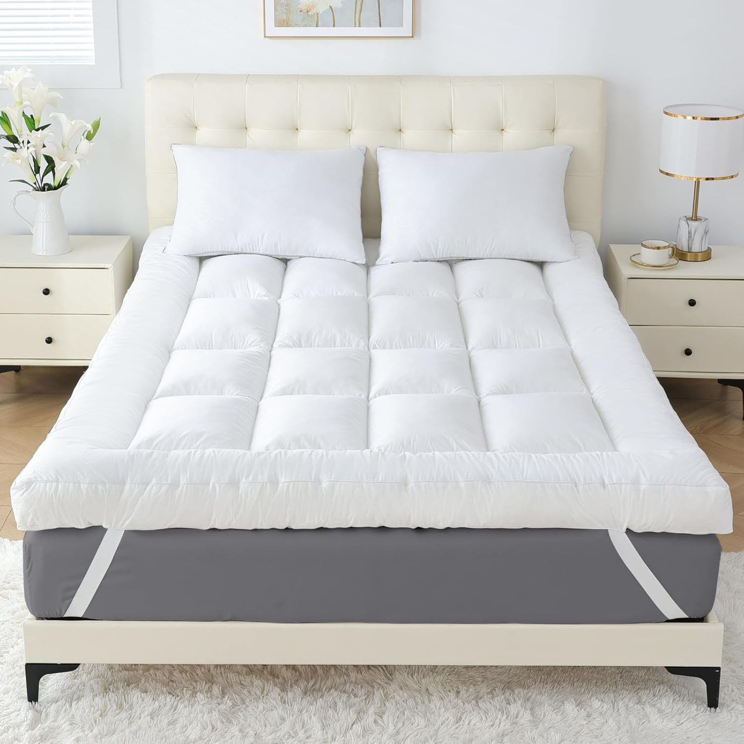 5 Inch Memory Foam Mattress Topper Queen for Back Pain  Extra Soft Pillow Top...