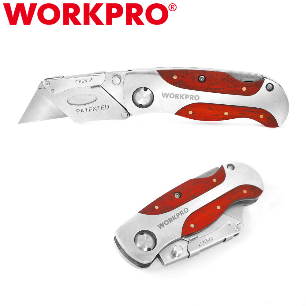WORKPRO Quick-Change Utility Knife Classical Retro Style w/Wood Grain Handle NEW