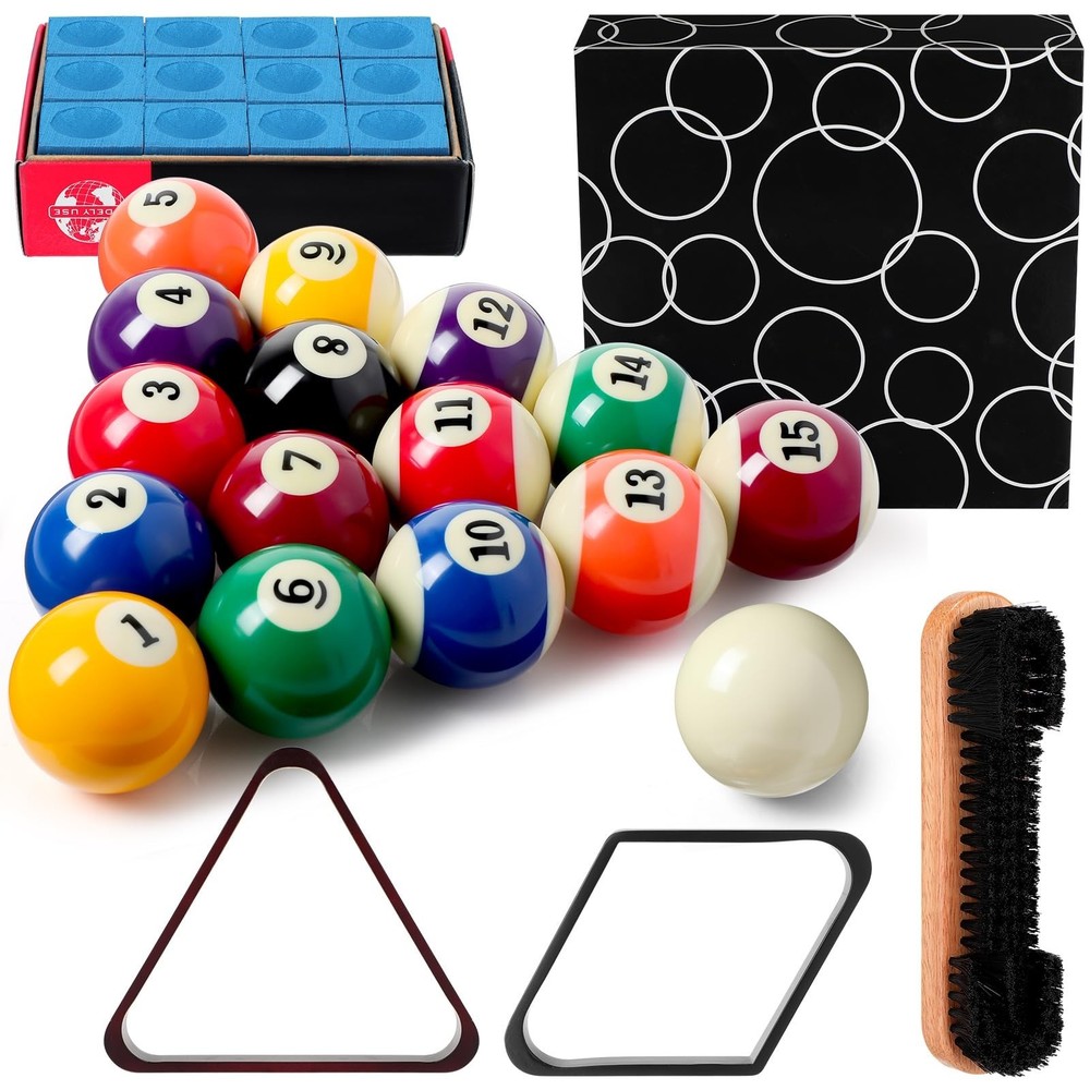 31 Pcs Pool Table Balls Billiard Accessory Kit with 16 Table Balls 1 Triangle...
