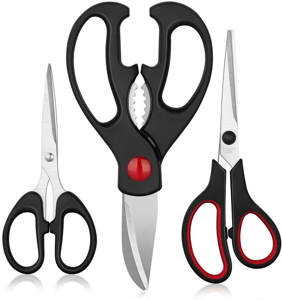3 Pack All Purpose Poultry Shears,Stainless Steel Sharp Utility Cooking Scissors