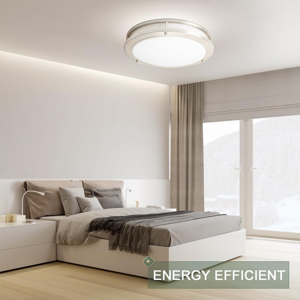 OOWOLF 4-Pack 13” LED Flush Mount Ceiling Light Fixture, 5CCT Adjustable 3
