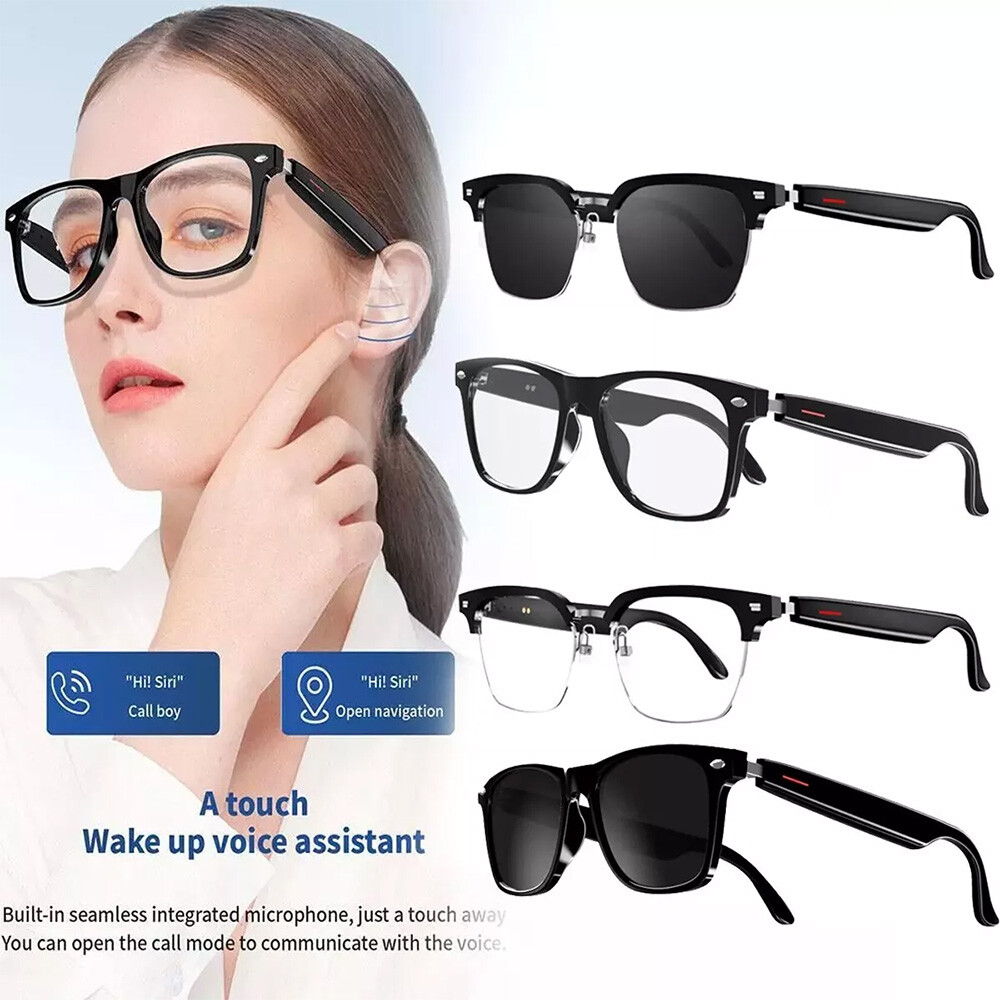 Smart Glasses Polarized Sunglass Audio Mic Speakers Bluetooth Call Remote Camera