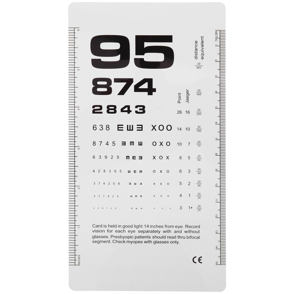 Plastic Eye Chart Vision Testing Eye Chart Portable Eye Chart Double Sided Eye