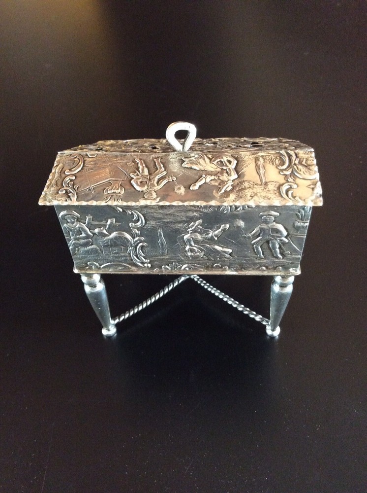Antique Miniature Dutch Silver Desk