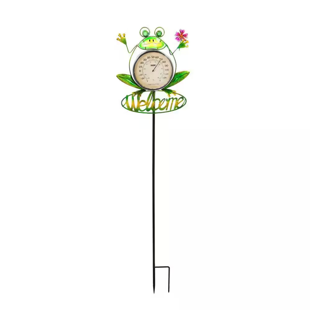 Frog 47 In. Solar Thermometer Garden Stake