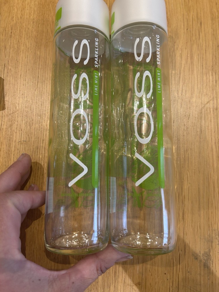 VOSS EMPTY Lime Mint Bottles X2 375ml