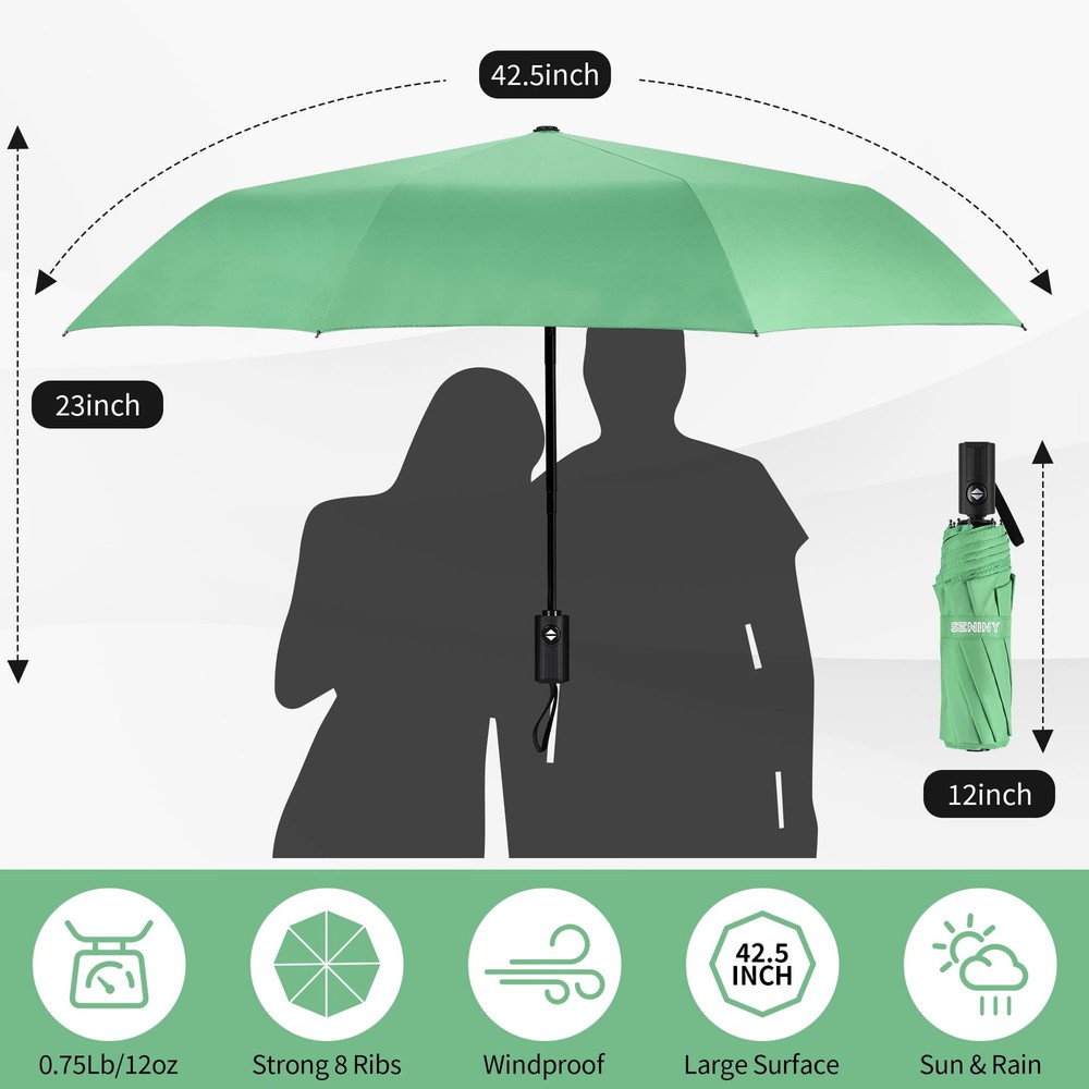 Travel Umbrella Windproof Compact Automatic Wind Resistant Folding Lightweight