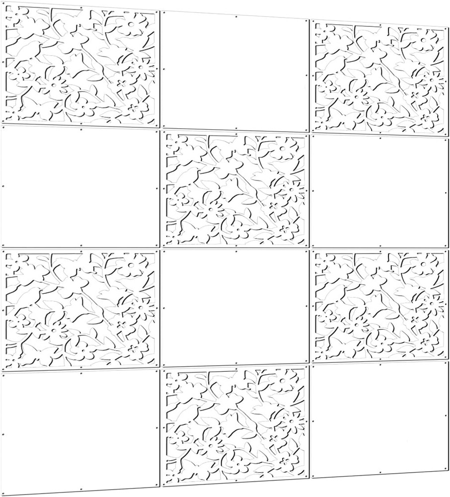 Hanging Room Divider Panel, 12 Pieces White Screen Panels Solid Board Cut Room P