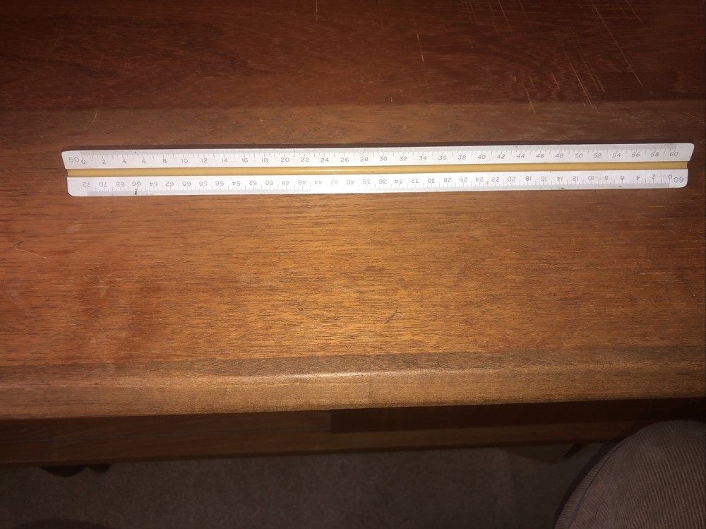 Vintage Enginer Ruler Engine Divided Denmark
