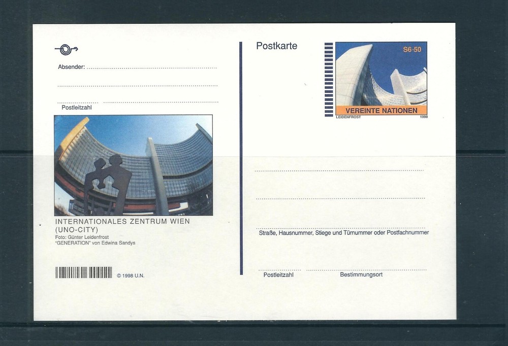 UN SC # Vienna UX11 Intermnational Center Vienna. Unused