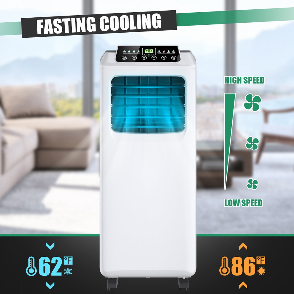 9000 BTU Portable Air Conditioner & Dehumidifier Function Remote w/ Window Kit