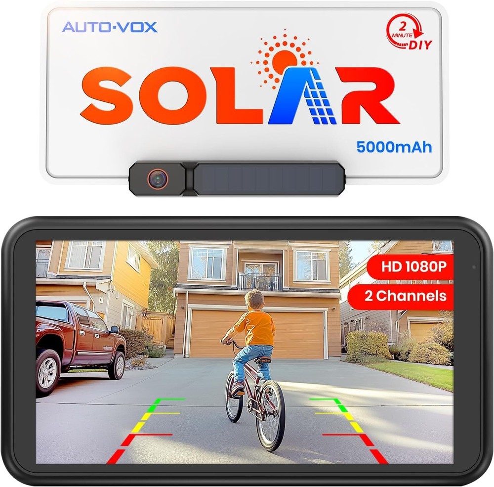 AUTO-VOX Solar3APlus Rechargeable Wireless Backup Camera Support Dual Channels