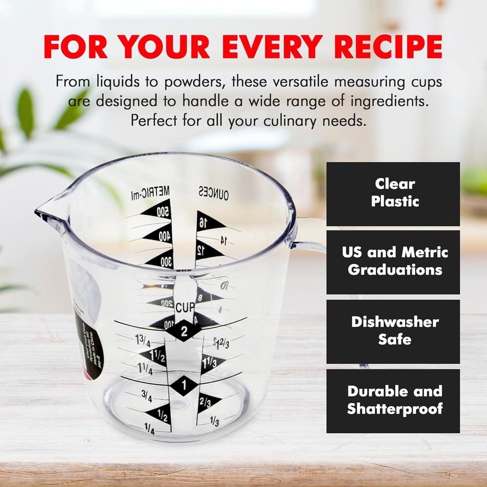 Select Plastic Measuring Cup, 2 Cup, Clear