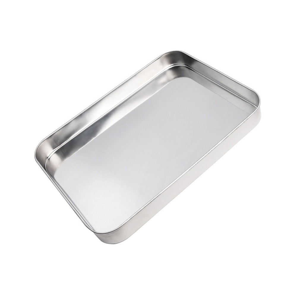 10 Inch Stainless Steel Bakeware Rectangular Rice Noodles Plate