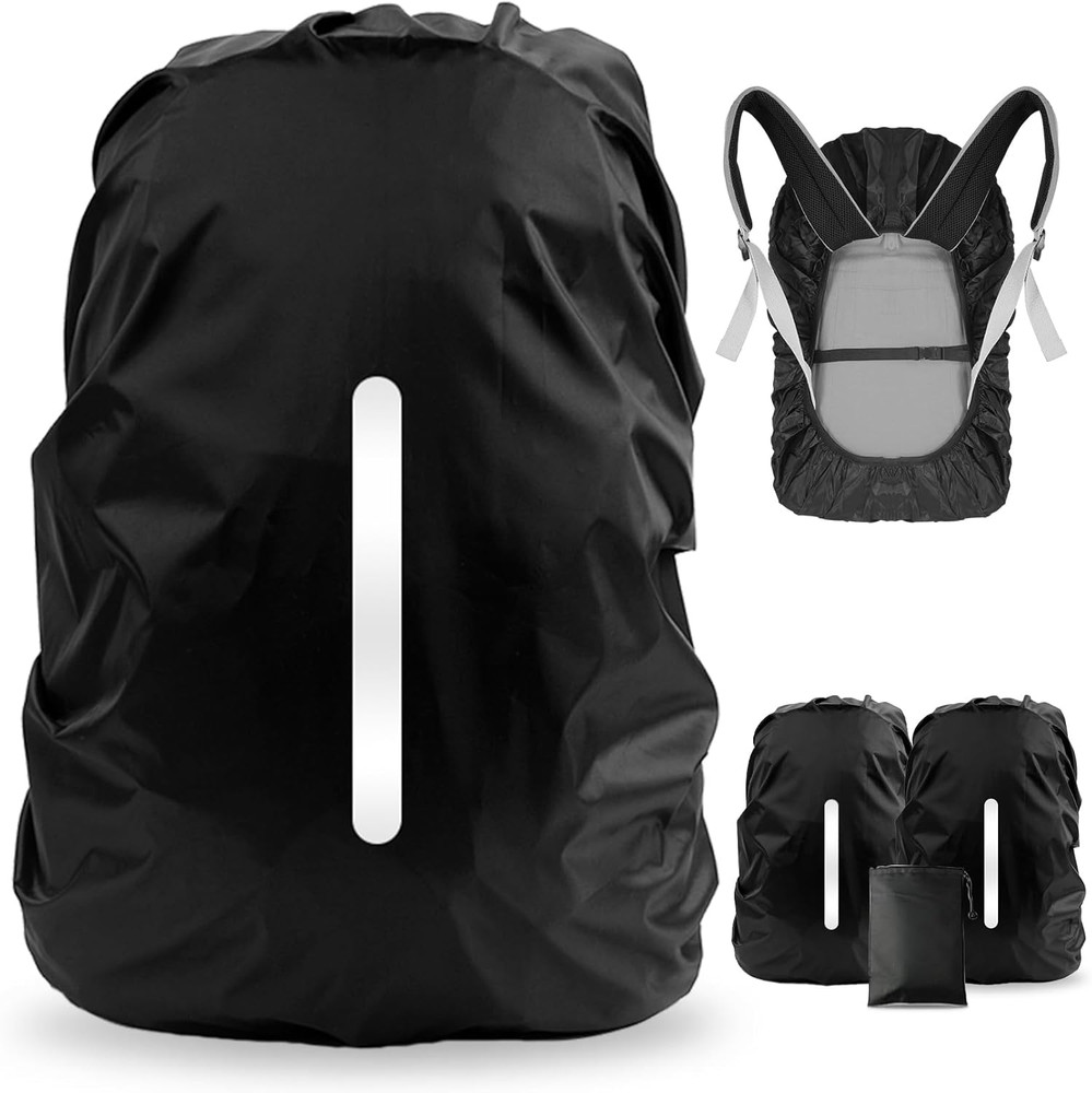LAMA 2Pcs Waterproof Rain Cover for Backpack, Reflective Rainproof Protector for