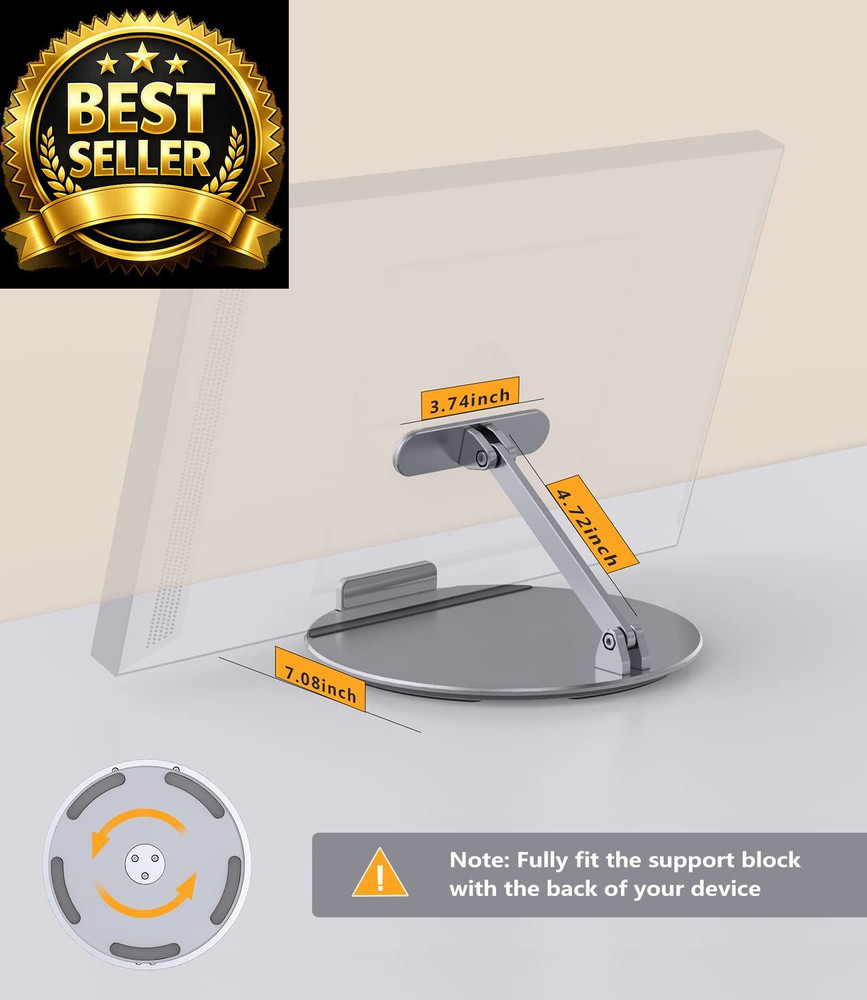 Laivli Stand Compatible with Echo Show 15/21, Adjustable Foldable Silver