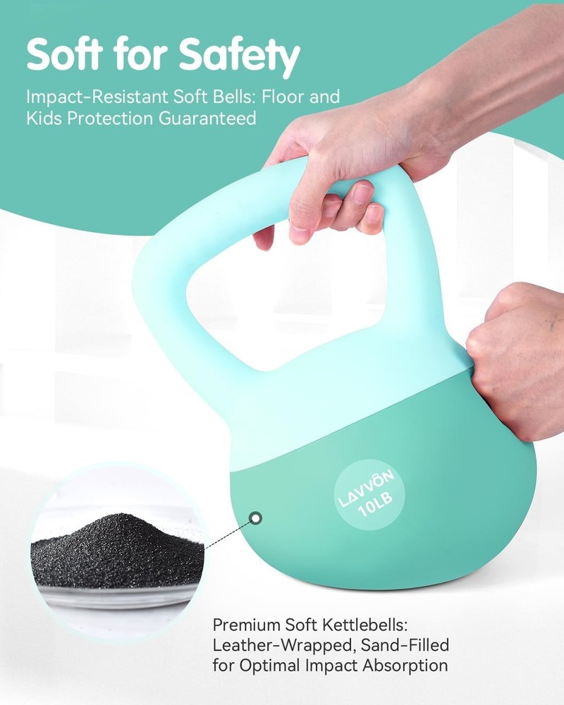 Versatile 10LB Soft Kettlebell - Ergonomic & Safe for Indoor Strength Training