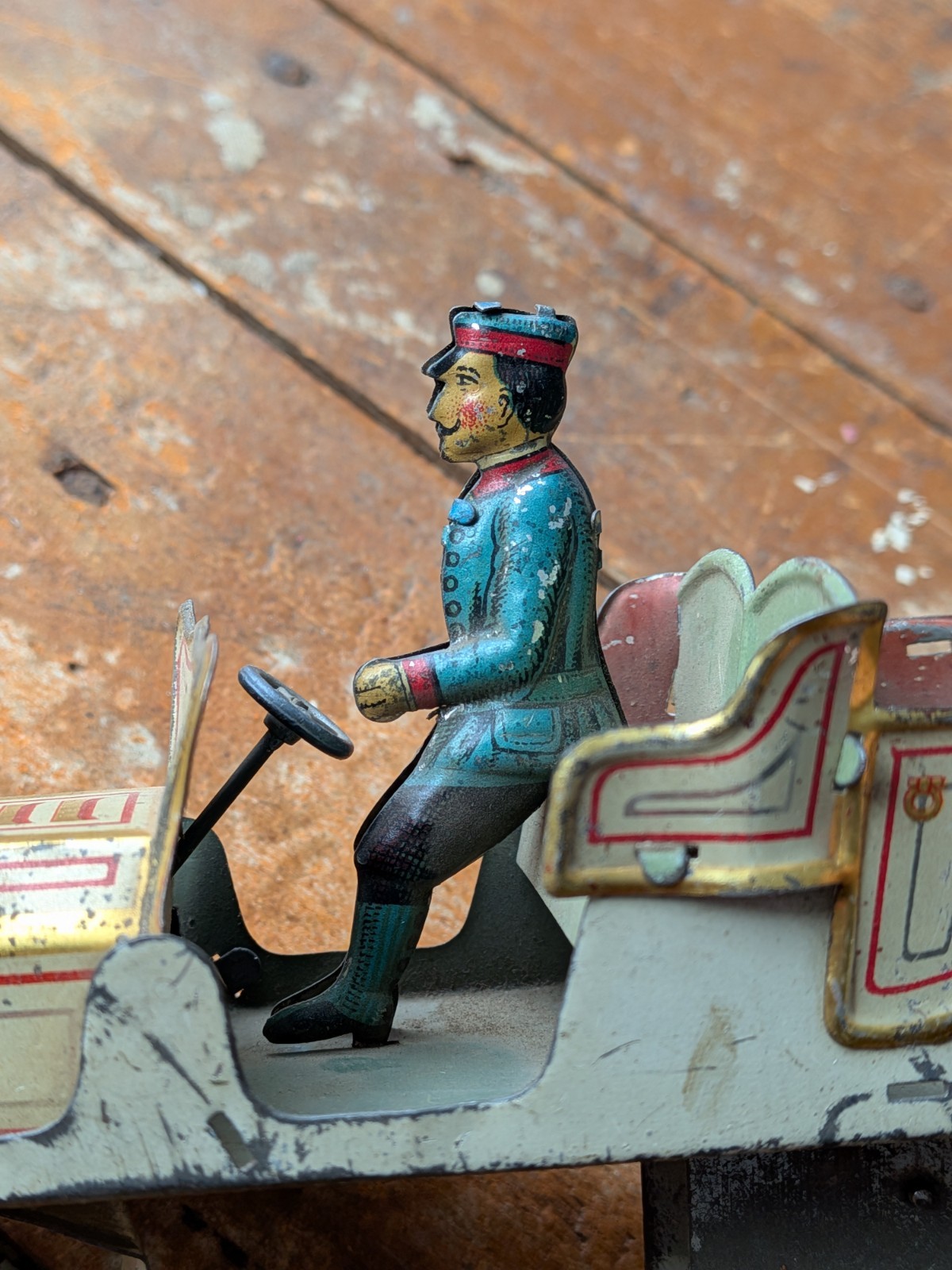 Parts Gunthermann Lehmann German Tin Touring Limousine Wind Up Toy Car Driver